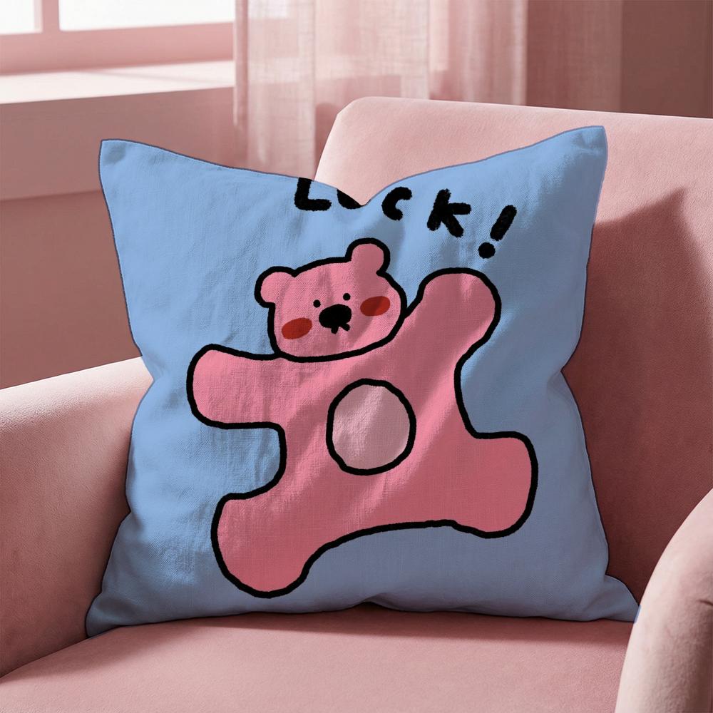 Happy Dog Cushion Cover Multi-Scene Pillow Cover for Home & Car - Reversible, Soft & Durable for Daily Use