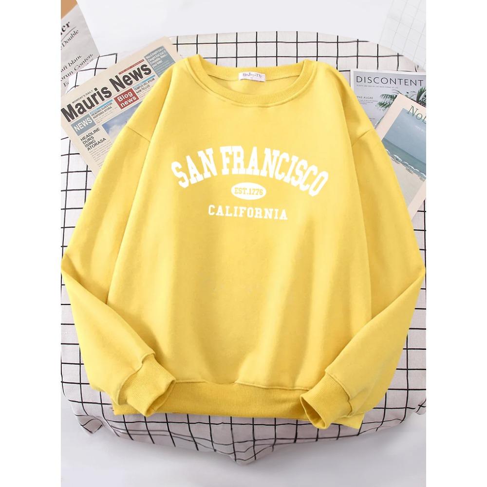 Sanfrancisco Est.1776 California Letter Street Hanorac pentru femei Street Fit Hanorac hipster oversize Hoodie Hip Hop All-match Top