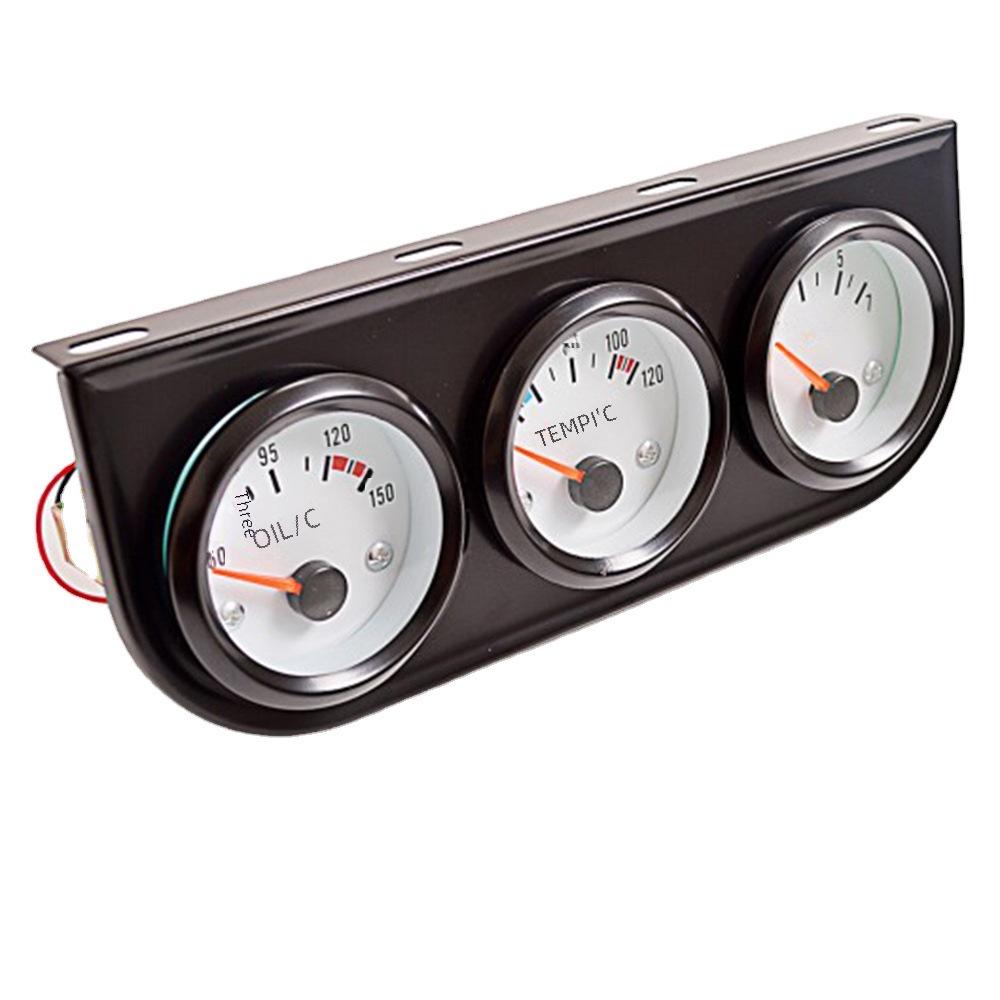 Car Instrument Gauge: Black Triple Meter for Water Temp, Oil Temp, Oil Pressure, and Voltage