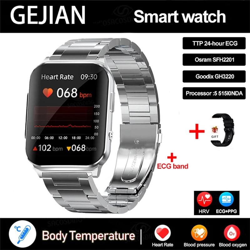 2025 Health Smart Watch NFC ECG Air Pump Blood Pressure Blood Oxygen ECG+PPG Bluetooth Call NFC SmartWatch For Men Women Airbag