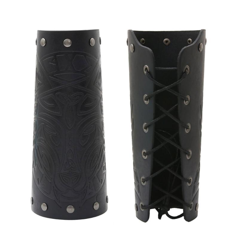 Adjustable Knight Wrist Guard Halloween Cosplay Warrior Wrist Bracer for Men