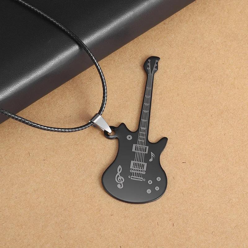 Punk Rock Musik Gitarre Halskette Männer Frauen Gothic Anhänger Halskette Mode Personalisiertes Geschenk Hip Hop Biker Schmuck für Freund
