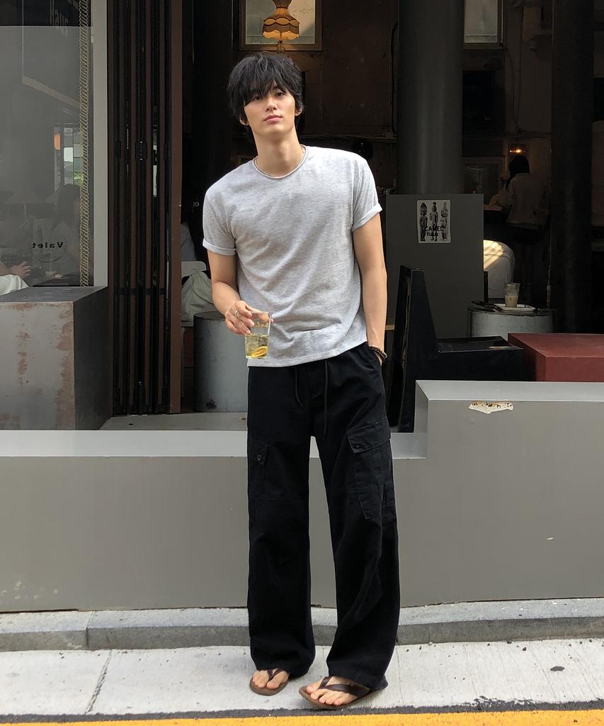 Dei [Round, Henley Neck] Semi-Crop Slub Short Sleeve T-Shirt_2 Style (A Type)
