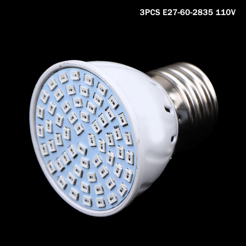 3Pcs E27 LED Plant Grow Light 110V 220V Hydroponic Growth Light Full Spectrum Indoor Hydroponics Flower Seedling Phyto Lamp