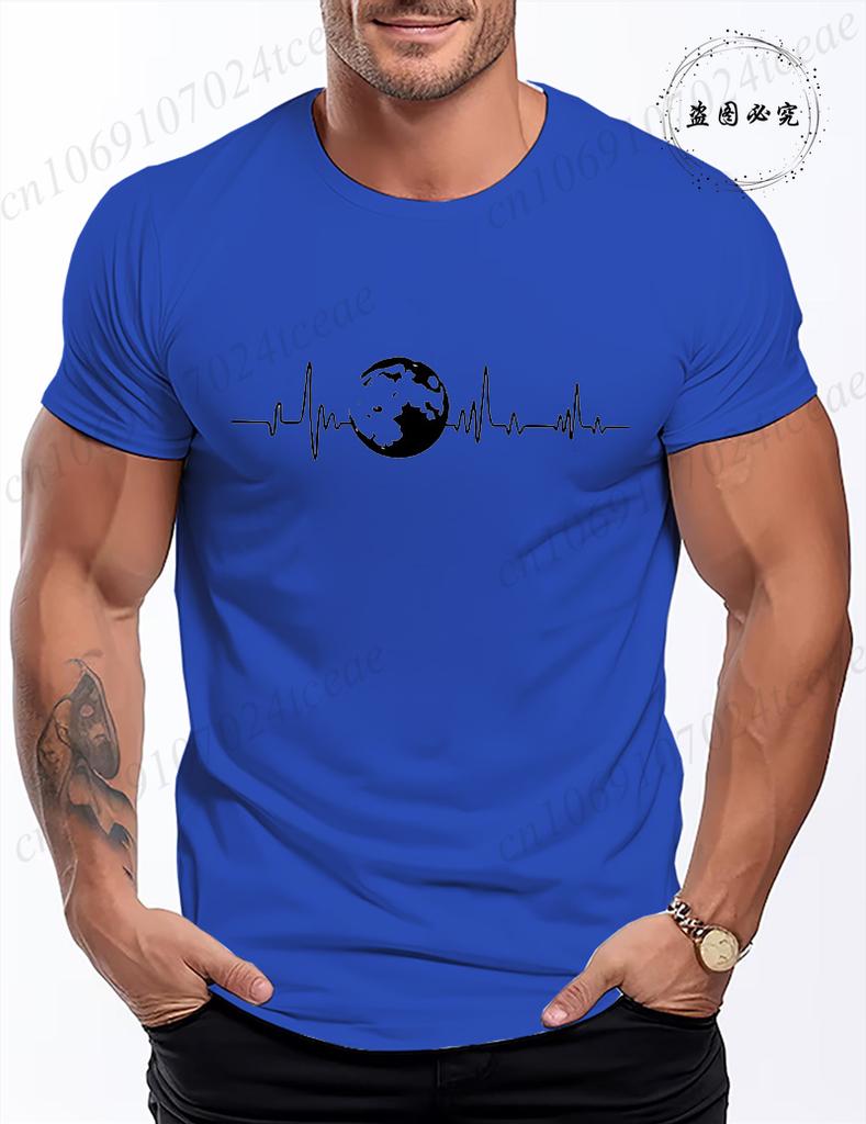 Funny Mens Earth Heartbeat Graphic Tee Casual Classic Men T Shirt Women Tops Tee Shirt Short Sleeve Tshirts Fashion TShirts