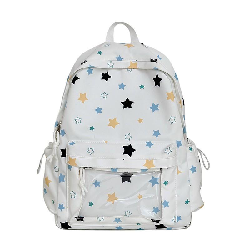 

2025 New Japanese Schoolbag Women s Star Printed Backpack Junior High School Students Cute Casual Large-capacity