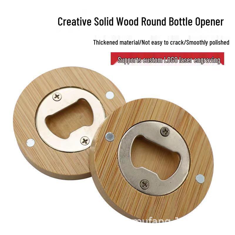 Magnetic Wooden Bottle Opener for Beer & Drinks - Portable & Strong