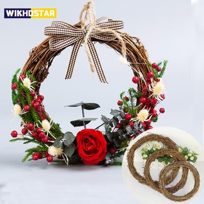 DIY Frohe Weihnachten Dekorationen Für Zuhause Natur Rattan Kranz Girlande Baum Basteln Weihnachtsdeko Zubehör Frühling Hochzeit Neujahr
