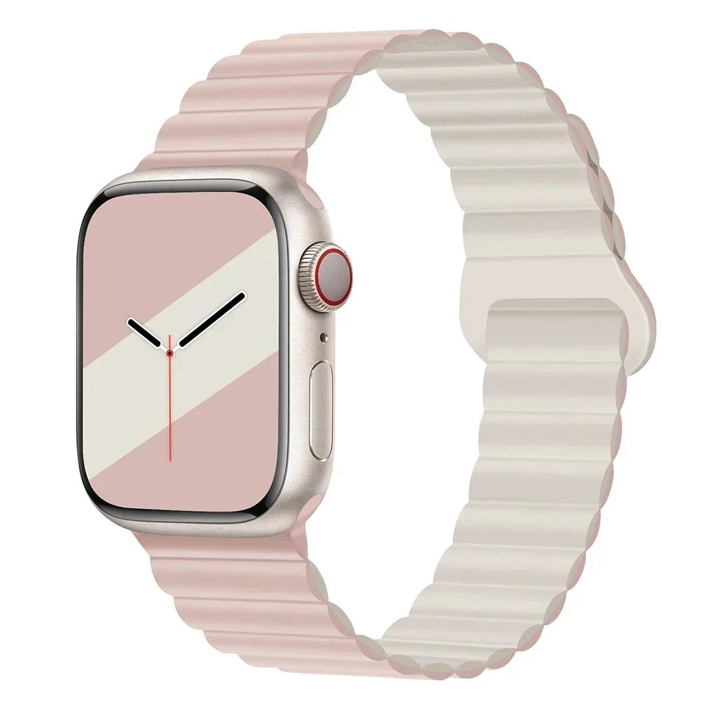 Magnetic Strap For Apple Watch Bands 45mm 38mm 49mm 40 42 41mm Silicone Sport Bracelet iWatch Series ultra 10 9 6 5 7 8 se 44mm