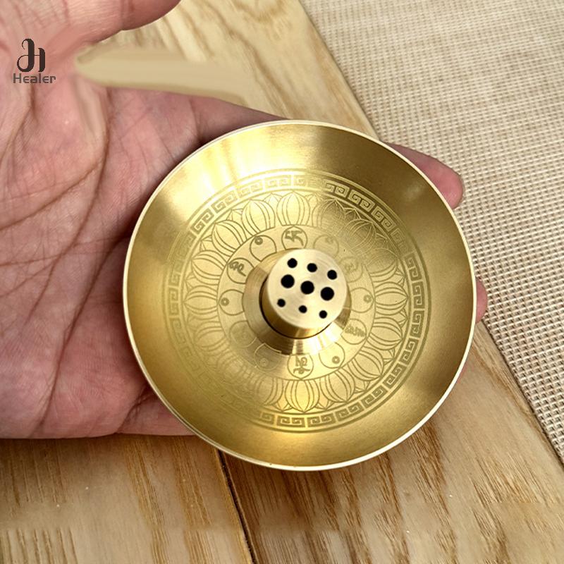 Runder Räuchergefäß 9 Löcher Räucherstäbchenhalter Räucherstäbchenplatte Tablett Palo Santo Halter Salbei Halter für Meditation Yoga Ritual