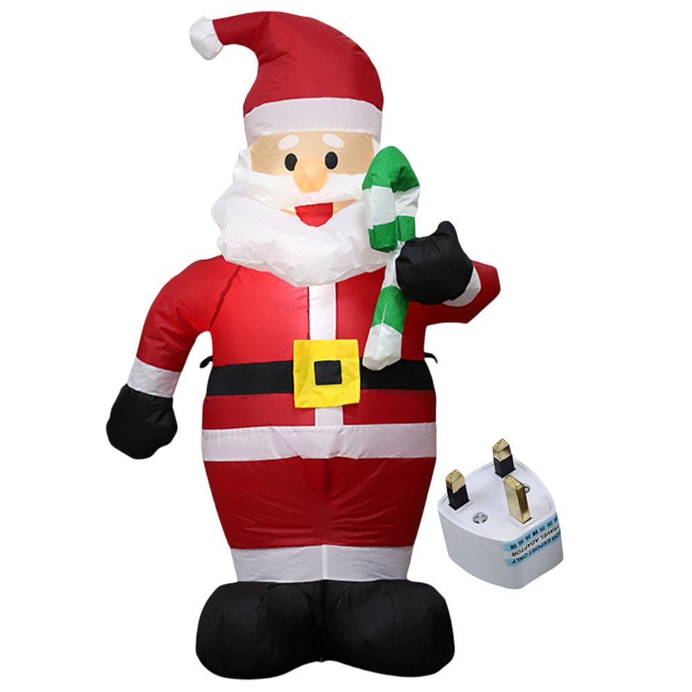 LED Inflatable Cute Air Blown Up Toy Illuminated Santa Claus Ornament Lighted Giant Model Ornament for Xmas Garden Party Decor