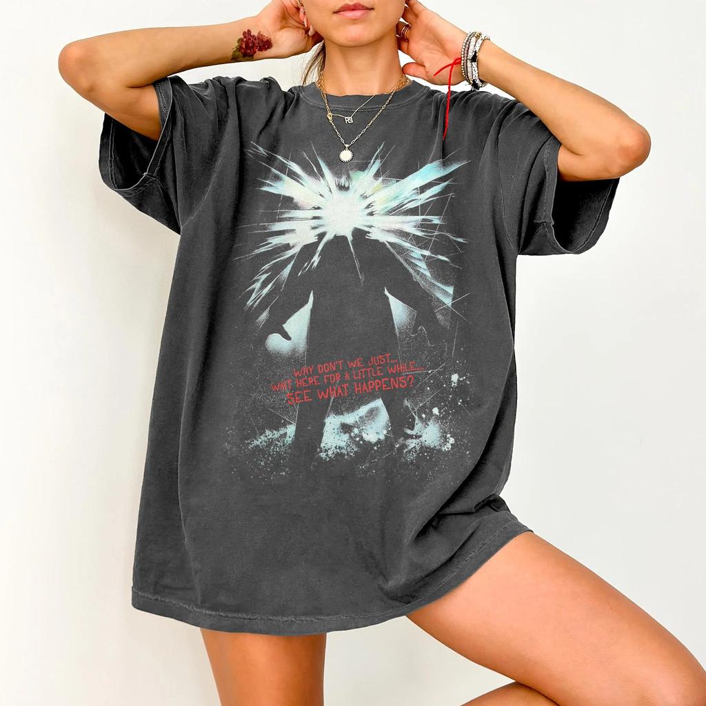 2026 Summer Retro Womens The Thing Horror TShirt Unisex Cotton and Breathable Short Sleeve Oversized Loose Casual