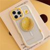 Summer Cute Lemon Magnetic Stand Holder Phone Cover for iPhone 16 Pro 15 13 14 12 Pro Max Shockproof Cute Cases for Magsafe Capa