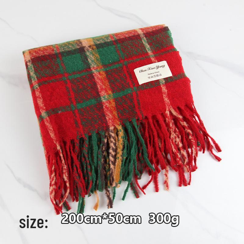 Koreanischer Damen Retro Roter Karoschal - Winter Warmer Schal & Neujahrsgeschenk