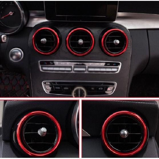 For 2016-21 Mercedes-Benz GLC Aluminum Red Console Air Outlet Vent Ring Decor 7X