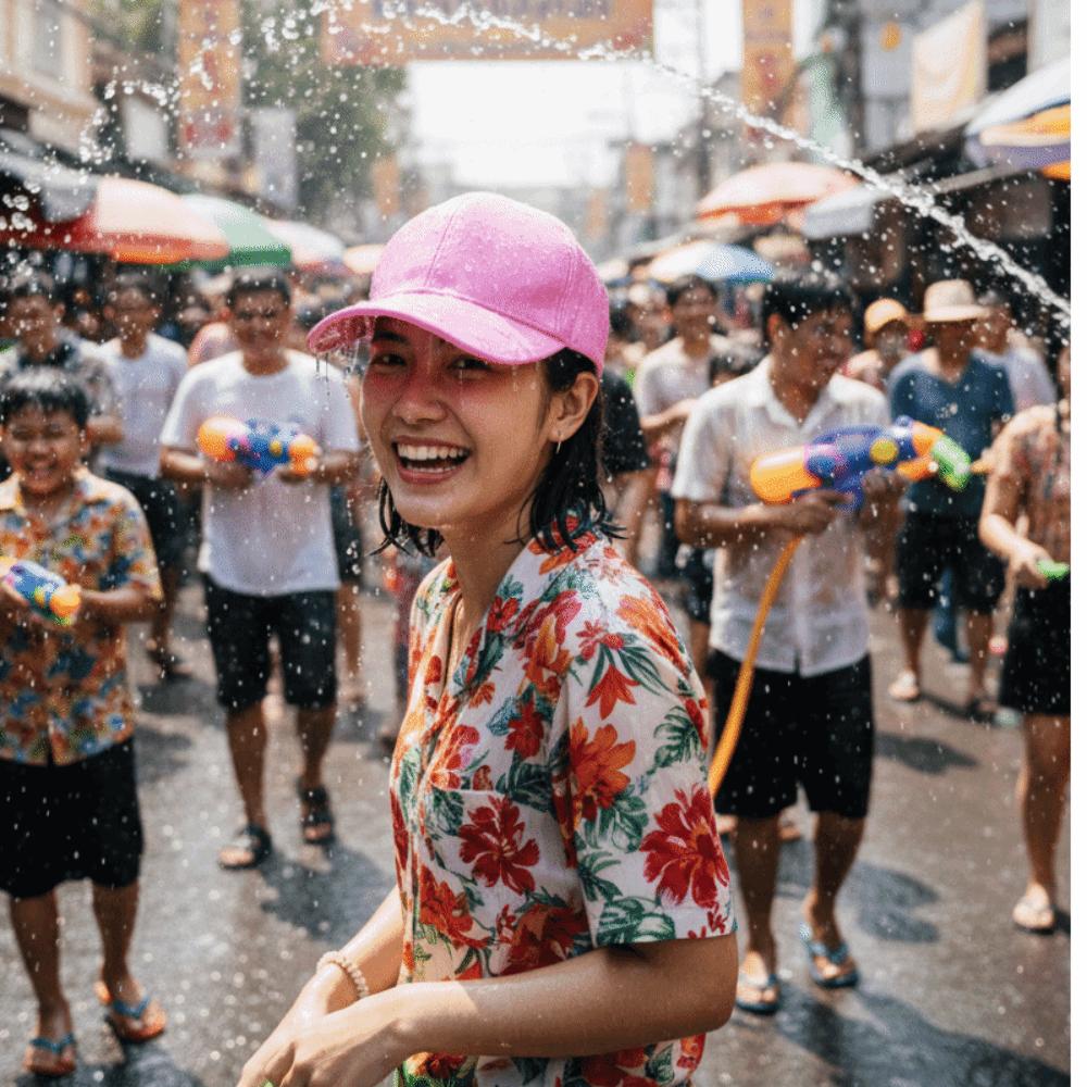 Adjustable Brim Water-Splashing Festival Hats UV Protection Baseball Cap Water Sprinkling