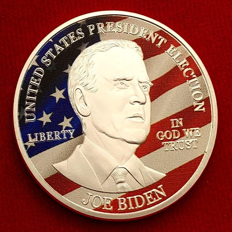 Zlatá mince, 2020 Biden Pozlacená pamětní mince, Sběratelská mince, Zlatá mince s postavou, Pamětní odznak mince