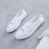 2025 Summer Shoes Women Flat Breathable Lace Mesh White Shoes Fashion Brand Ladies Casual Shoes Plus Size 42 D511