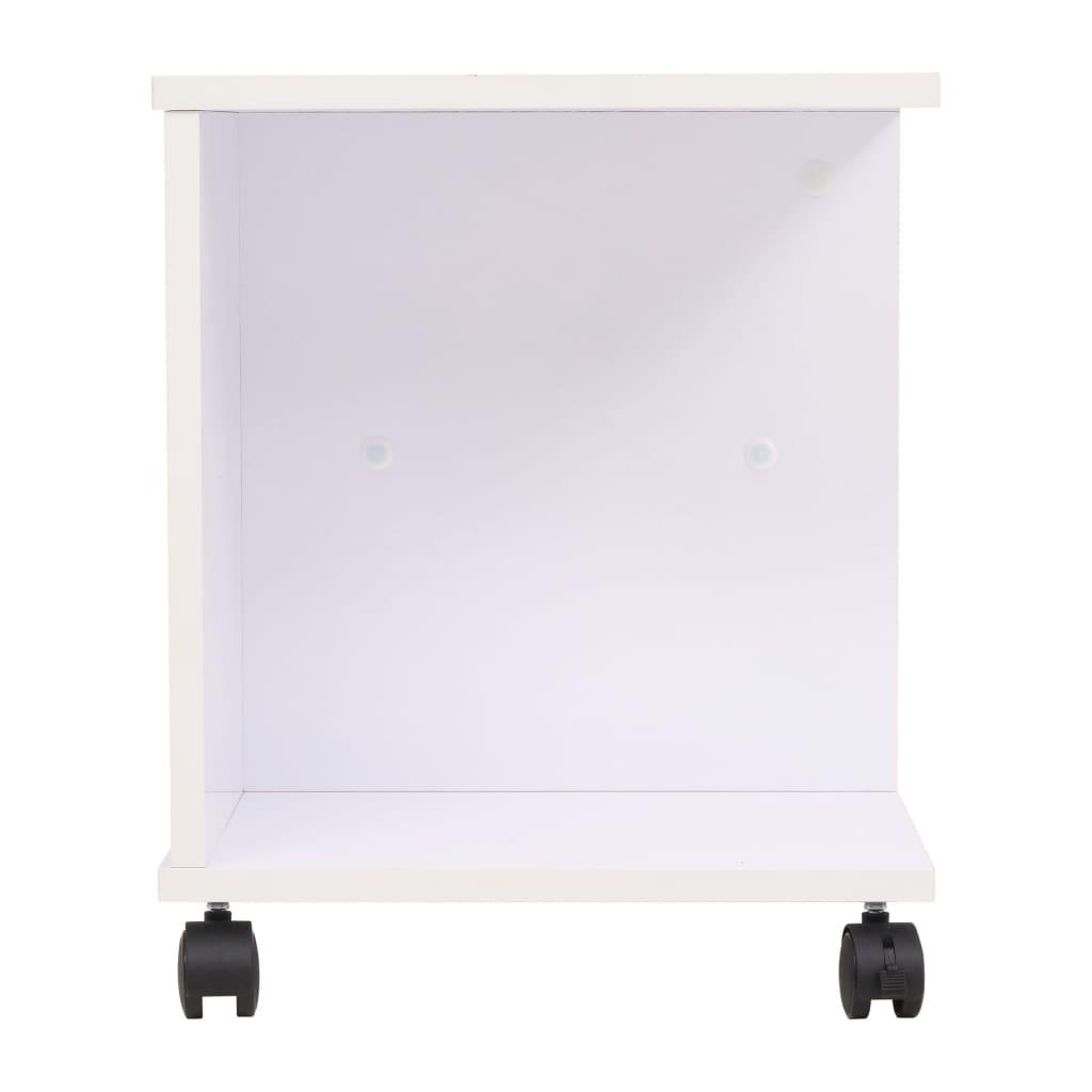 Side Table with Casters 50*35*42 cm White