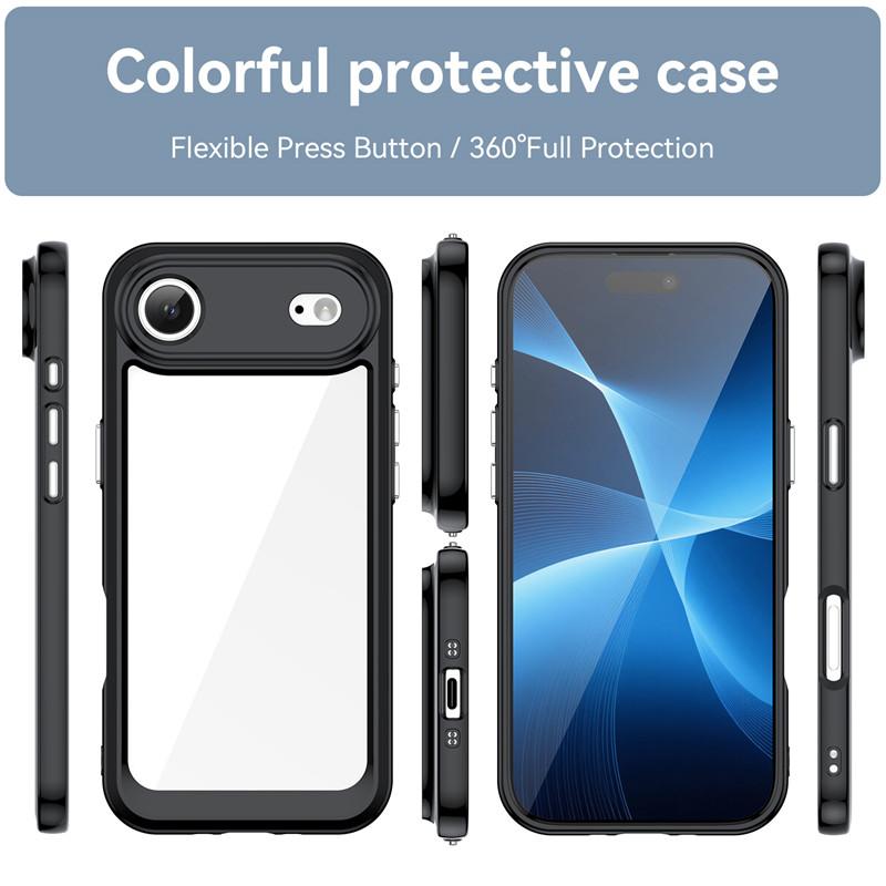 For iPhone 17 Air Case For Apple iPhone 17 Air iPhone 17 Pro Max Cover TPU Clear PC + Silicone Shockproof Protective Phone Cover