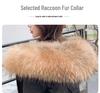 Women's Mid-Length Cotton Coat with Removable Faux Raccoon Fur Liner - Thickened, Plus Size
