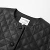 JOY SPEAKER Women's Diamond Grid Faux Leather Padded Jacket