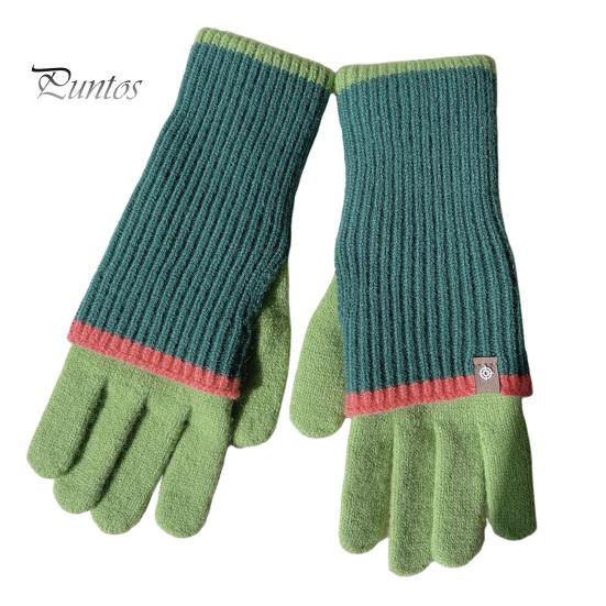 1 pár dámských zimních rukavic Zesílené Barevné Pletené Pětiprsté Dotykové Unisex Protiskluzové do Chladného Počasí na Řízení Golf Lyžování Bruslení