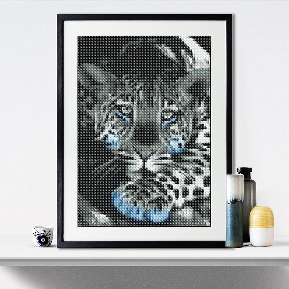 5D Diamond Art Painting Leopard Animal Mosaic Embroidery Cross Stitch Kit Full Round Rhinestone Diy Wall Home Decor Gift