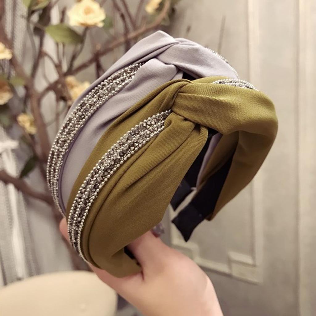 Neues breites geknotetes dekoriertes Haarband Damen einfarbig Satin breit Haaraccessoires Gesichtswäsche Kopfbedeckung