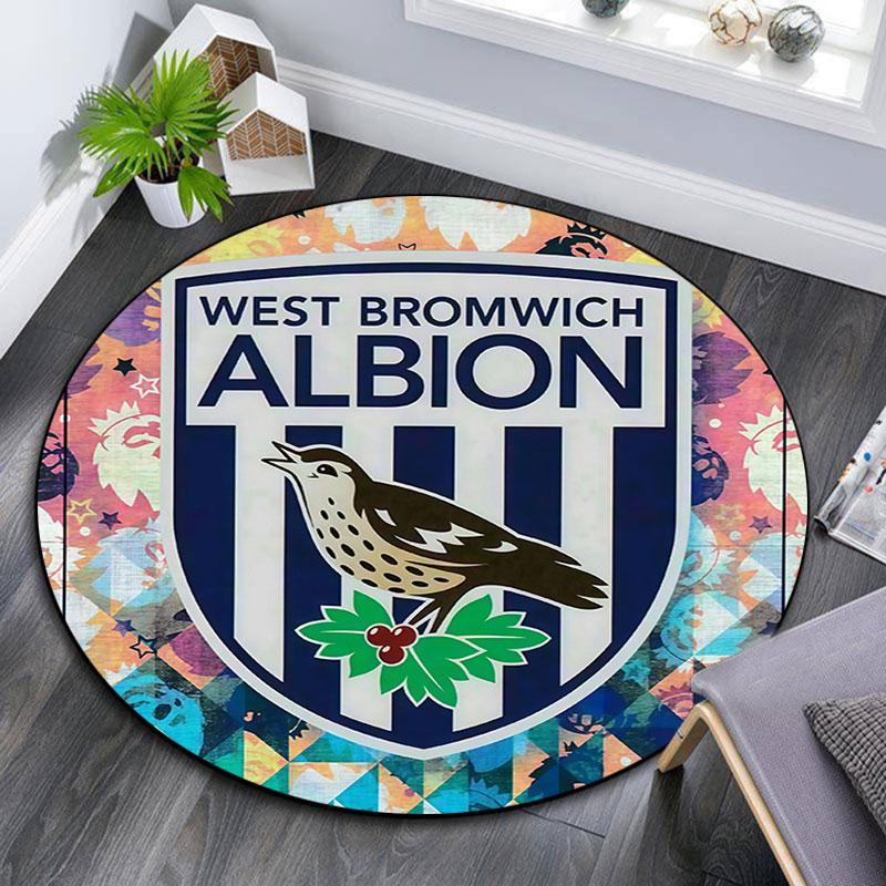 West Brom,Round Area Rug,Carpet Rug for Living Room Bedroom Sofa Playroom Decor,Non-slip Floor Mat