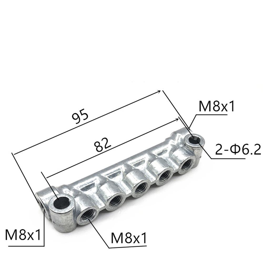 M8 M10 Pitch 1mm 2 3 4 5 6 7 8 10 Ways 4-12 Ports Zinc Alloy Resistance Oil Distributor Block Splitter Lubrication System