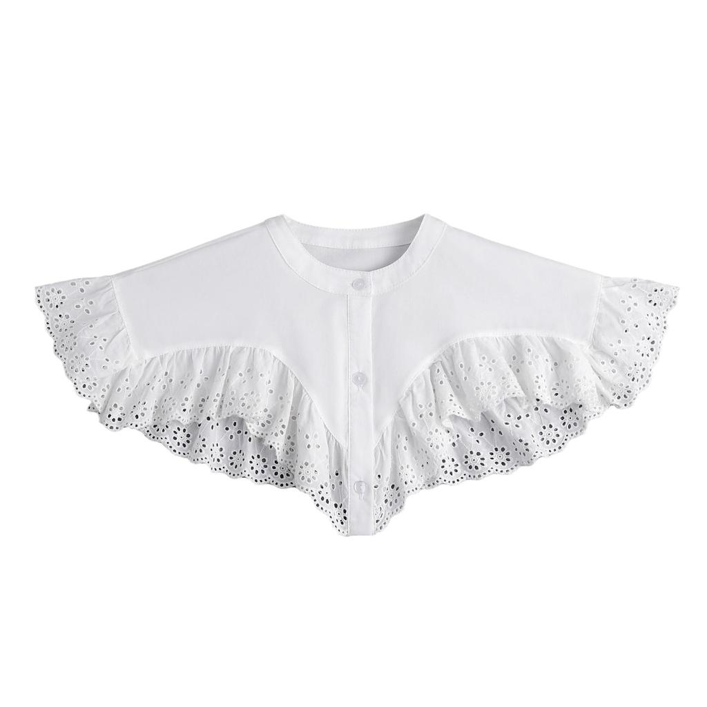 Elegant Shirt Detachable Collar for Womens Fake Collar Shawl Shoulder Wraps False Collar Female Lace Up Small Cape Shawl