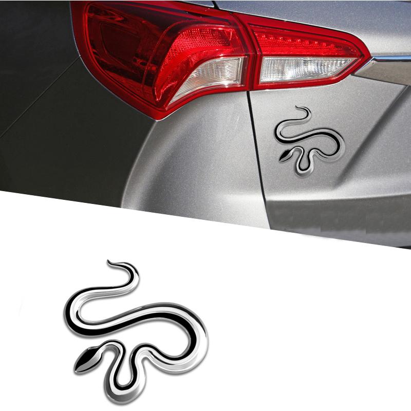 1Pc 3D Metal Snake Car Side Fender Rear Trunk Emblem Badge Sticker Decals for JEEP Wrangler,Car decorations