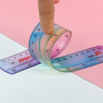 Buntes flexibles Schülerrlineal, Zoll und metrisch, 30 cm/12 Zoll, 20 cm/8 Zoll, 15 cm/6 Zoll, Zufällige Farben Schreibwaren für Schüler