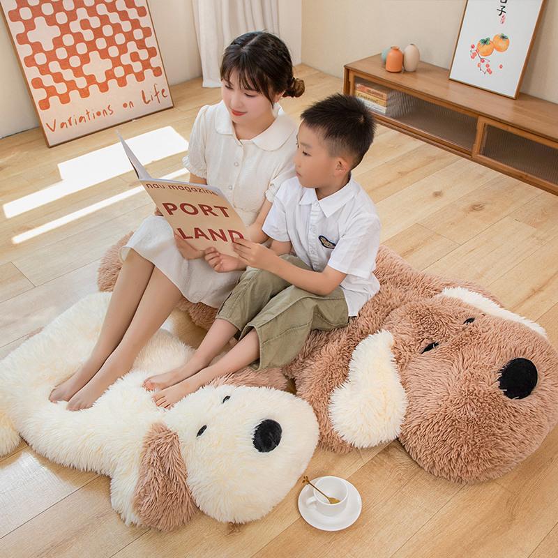 Large Dog Throw Pillow Futon Pad Plush Toy Teddy Dog Doll Children's Bedroom Tatami Futon Pad