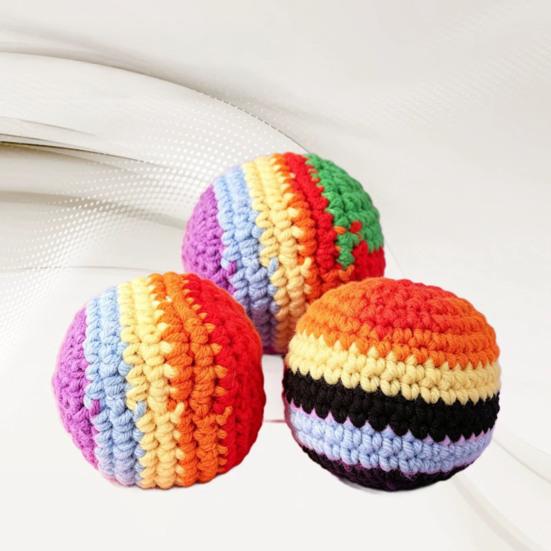 Handmade Crochet Footbag Soft for Kids Colorful Knitted Juggling Toys Toss Game