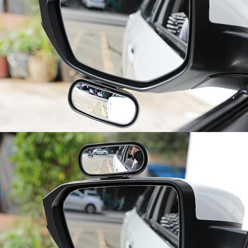 1Pc Car Mirror Auxiliary Rear View Mirror Wide Angle Side Rear Mirrors Reverse Blind Spot 360° Adjustable Car Accessories
