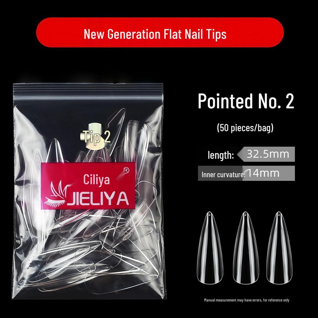 Jieliya Transparent Seamless Dual-Use Nail Tips - 50 Piece Pack