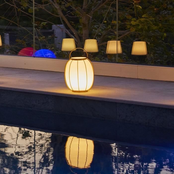 Kabellose Tischlampe - LUMISKY - TULUM - H27 cm - Metallgriff - Goldfarben - Warmweißes und Kaltweißes LED