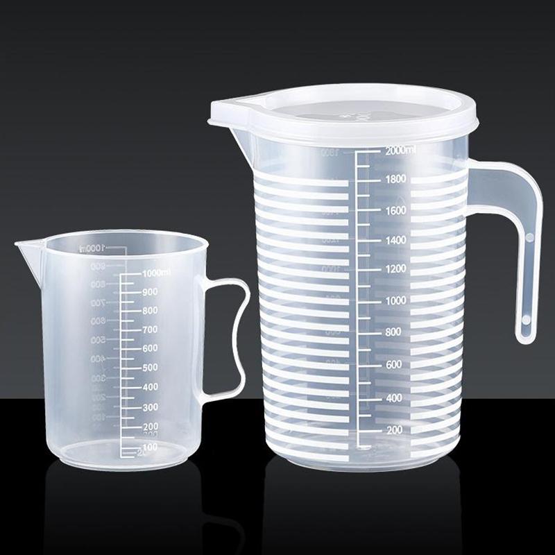 Scale Measuring Cup With Lid Milk Tea Shop Specific Measuring Bucket Large Capacity Scale Transparent Cup Kitchen Baking Supplie