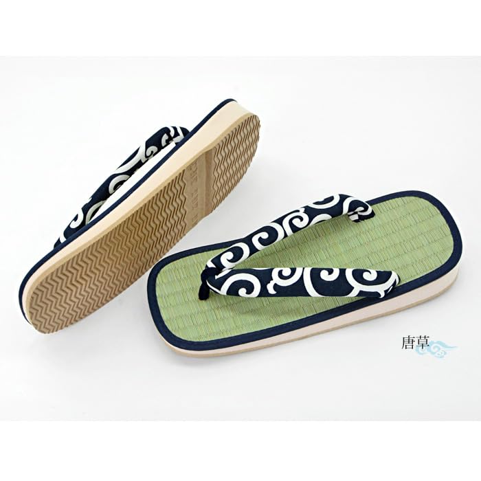 Takeharu Geta Made in Tatami and Igusa Rush Size Arabesque Size F Men's Sandals, Japan, Sandals, L, Pattern,