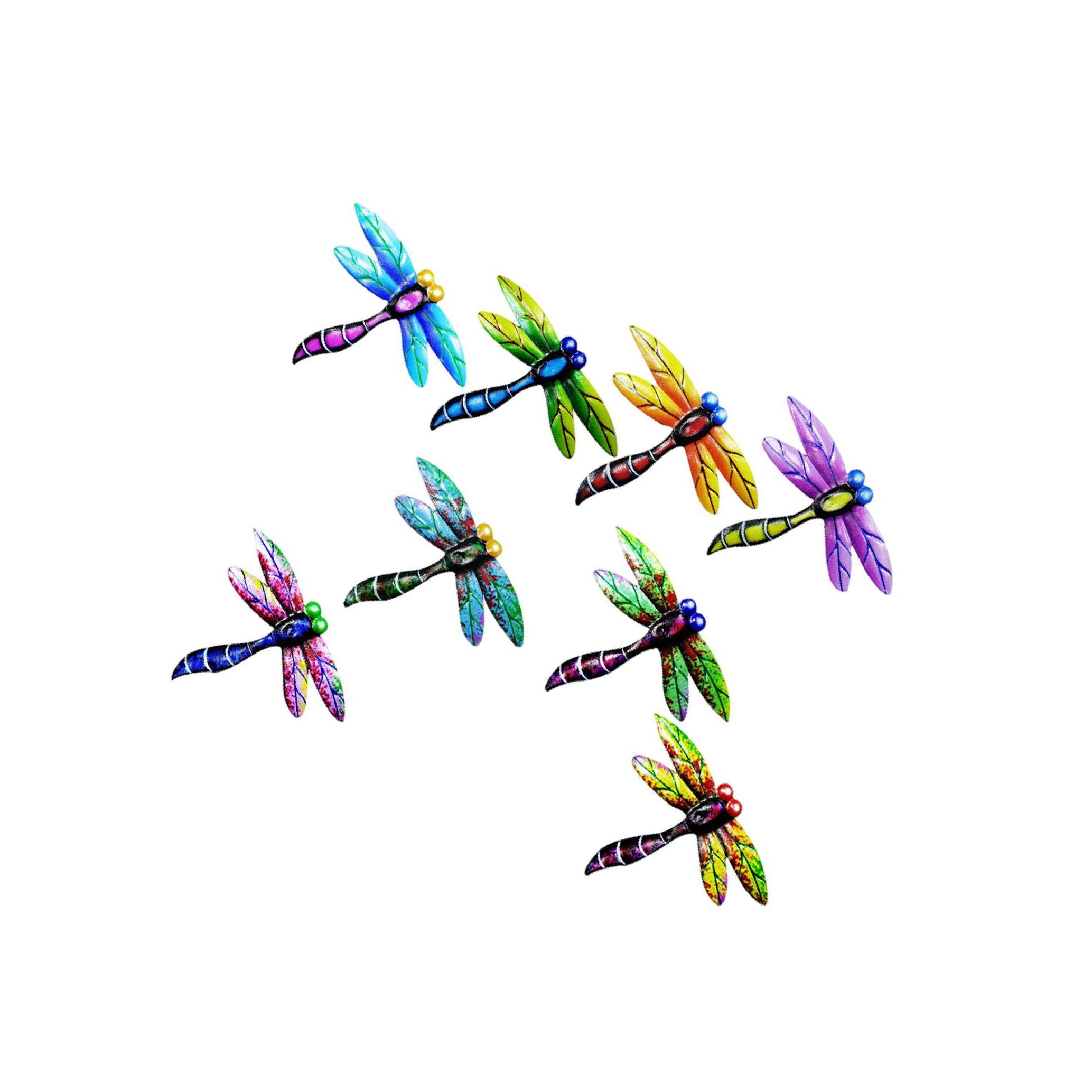 

8 Dragonfly for Wall Art 3D Sculpture Crafts Pieces Hanging Decoration