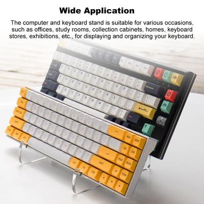 Akrilik Klavye Görüntüleme Standı Çıkarılabilir Klavye 2 Katlı Stand Mekanik Bilgisayar Klavye Standı