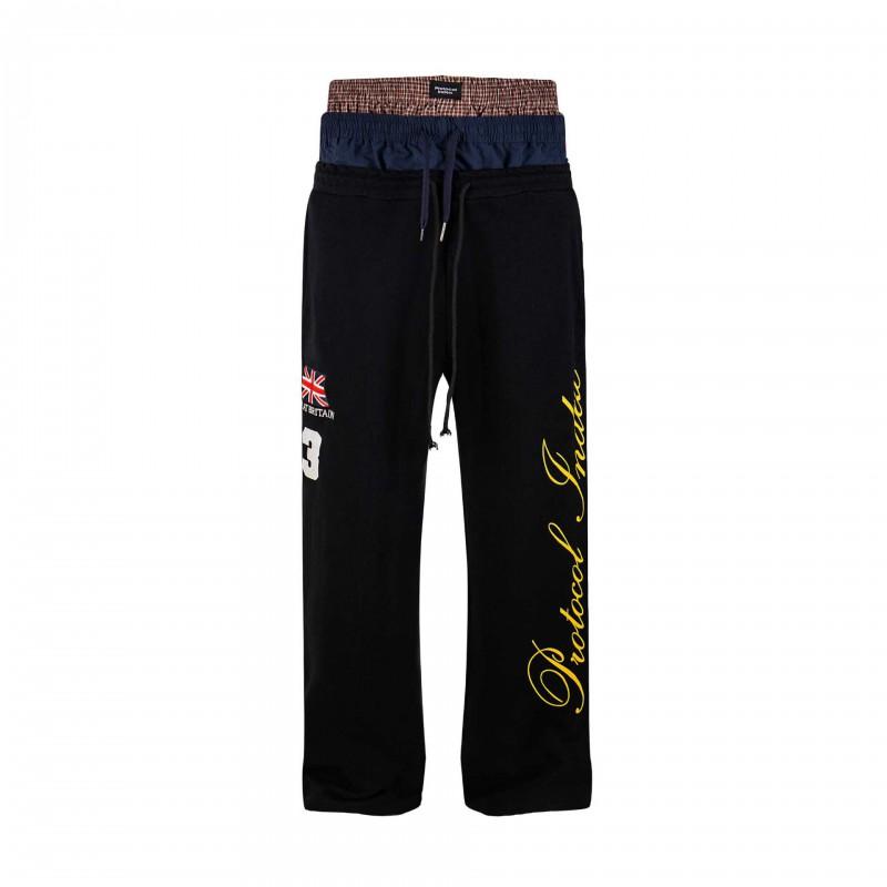 Protocol Index Mens Casual Pants Loose Fit Cotton Straight Leg Trousers Streetwear