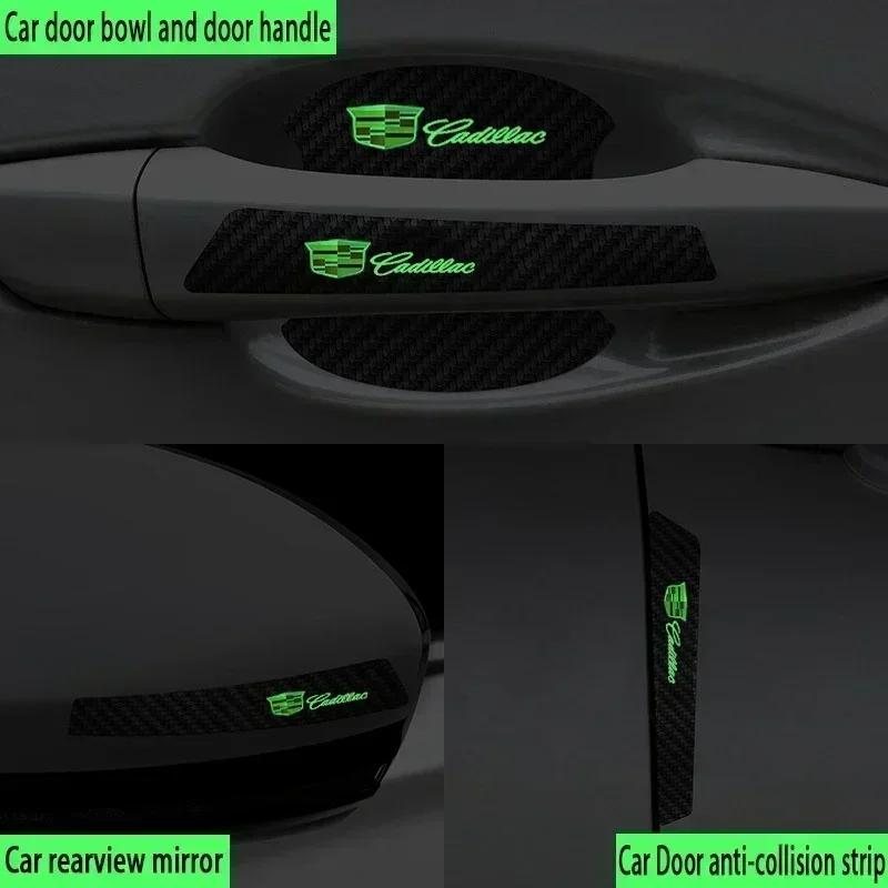 Luminous Car Door Handle Stickers Anti Scratches Decals for Cadillac Escalade CTS ATS SRX XT4 XT5 XT6 STS XTS SLR CT4 CT5 CT6