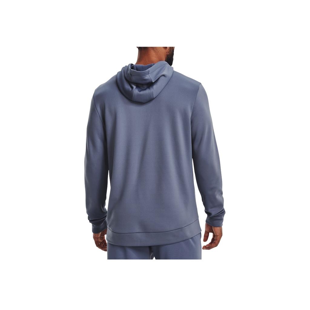 Under Armour Logo Letter Print Drawstring Hoodie Men Tops Blue 1373356-767
