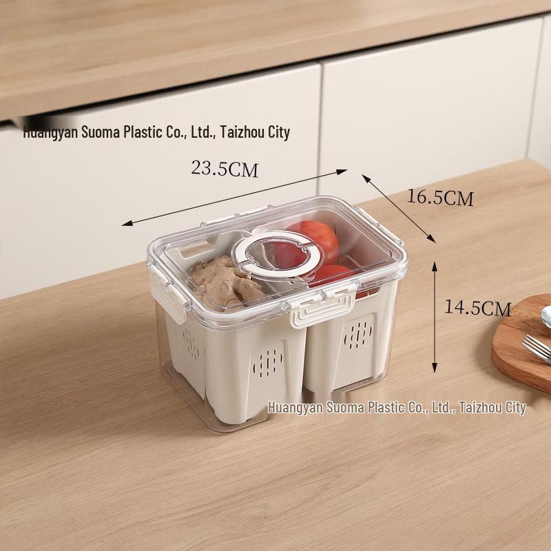 ZISIZ Compartmented Draining Storage Box with Handle