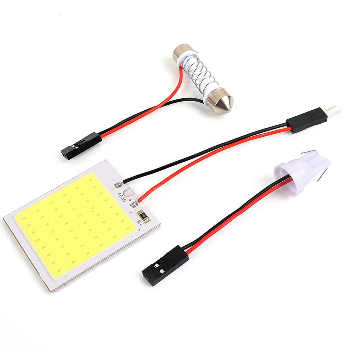 

8-1pcs PCS 48 SMD T10 4W 12V COB Car Interior Panel LED Lights White Lamp Bulb Car Dome Reading Trunk Lmaps 1set