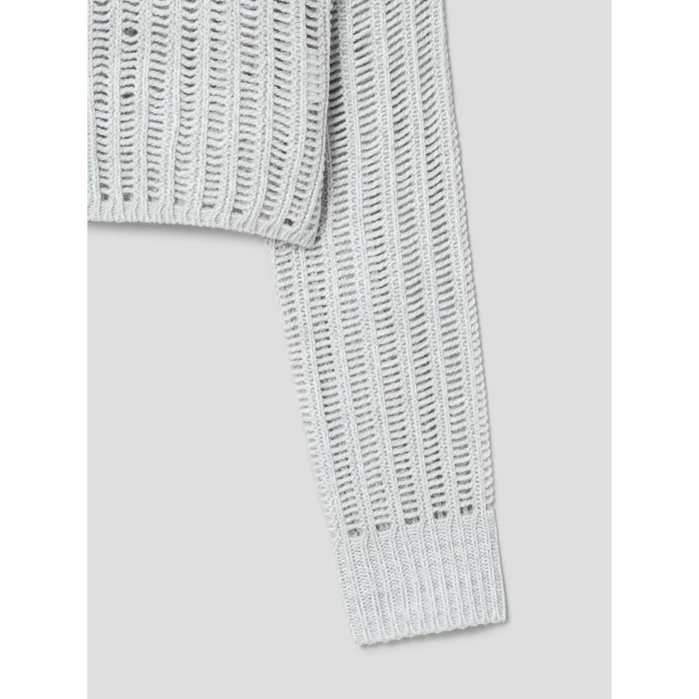 8SECONDS Pointel Round Neck Long Sleeve Pullover Light Gray
