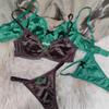 French Ice Silk Underwear Set for Women Sexy Ultra Thin Push Up Bra Set High Quality Comfort Lingerie Brassiere and Thongs Sets